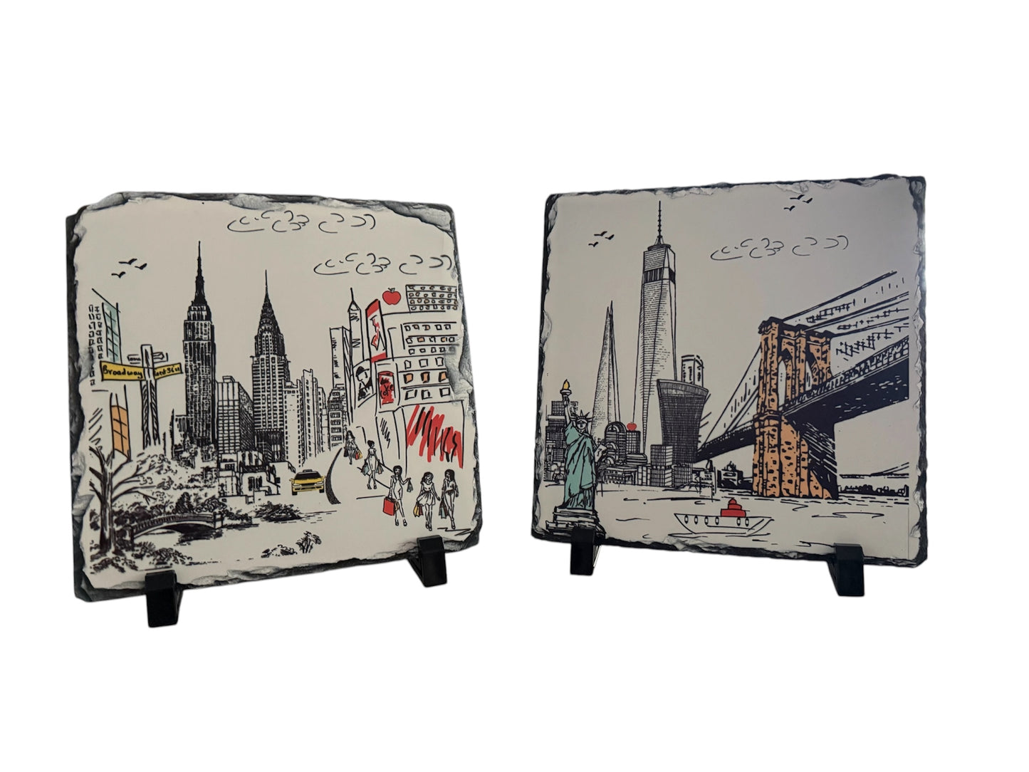 New York City Artistry Slate Trivet Set