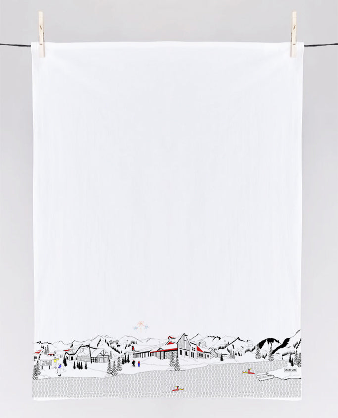 Grand Lake CO Printed Skyline Flour Sack Tea Towel