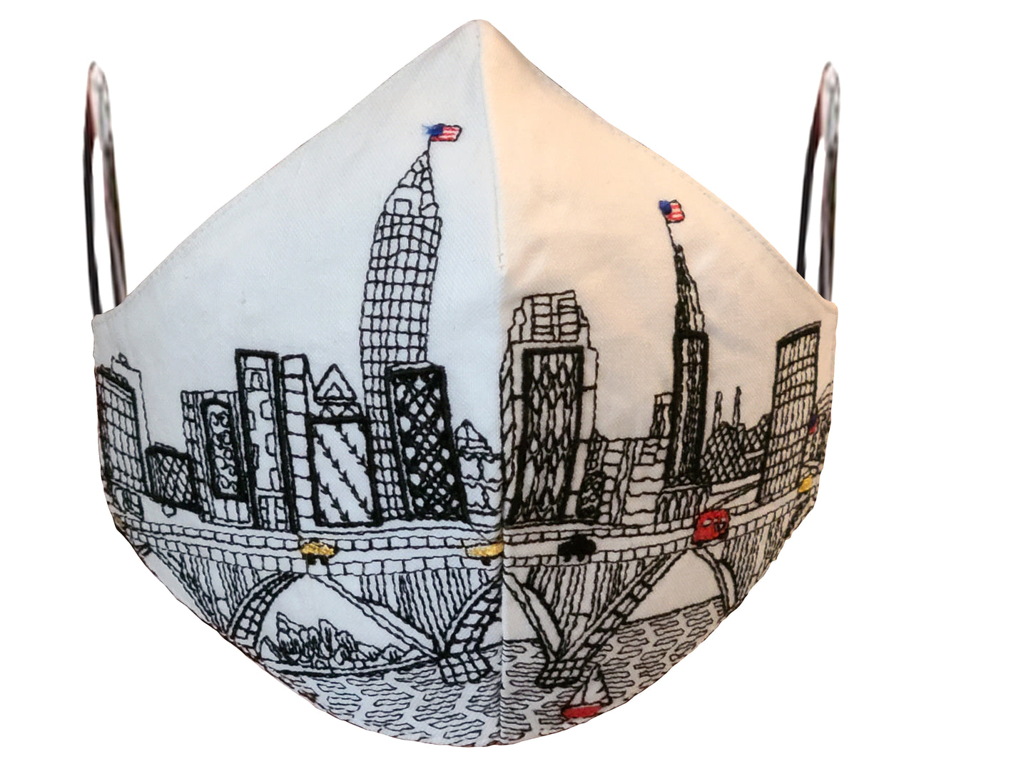 CLEVELAND EMBROIDERED SKYLINE FACE MASK