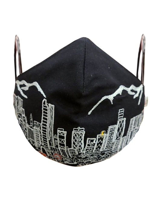 DENVER EMBROIDERED SKYLINE FACE MASK