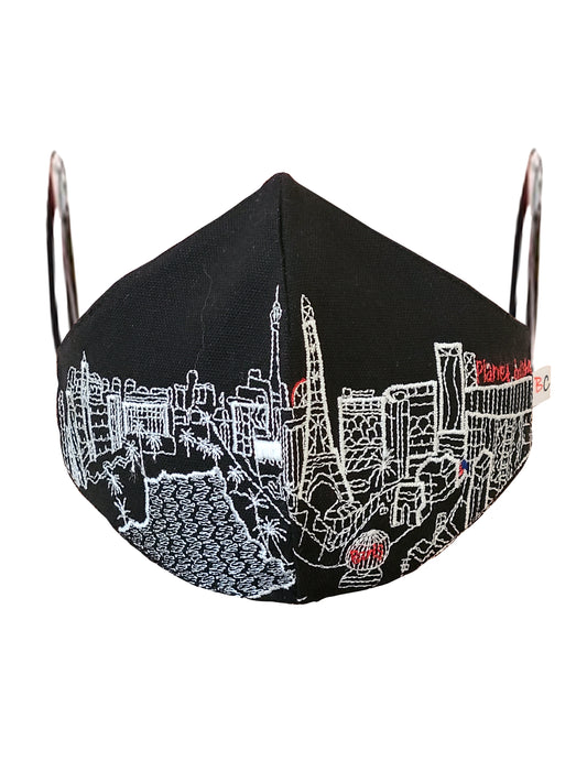LAS VEGAS EMBROIDERED SKYLINE FACE MASK