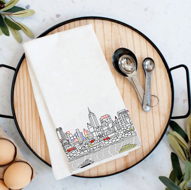 New York City Printed Flour Sack Tea Towel