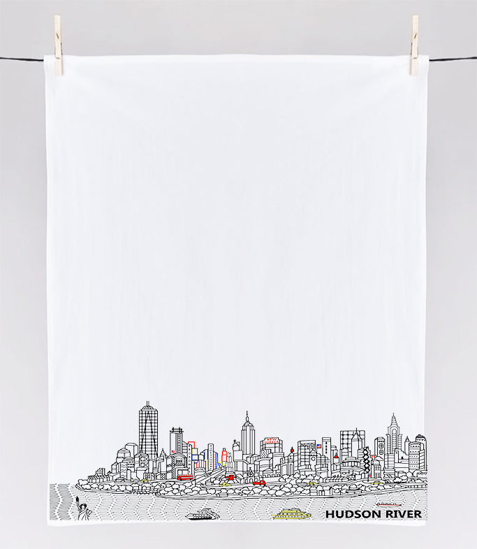 New York City Printed Flour Sack Tea Towel