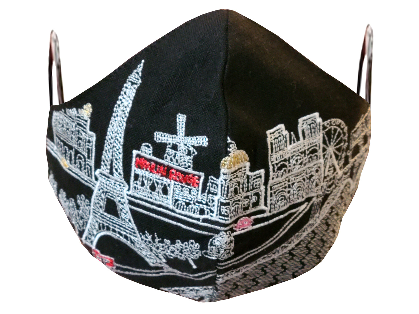 PARIS EMBROIDERED SKYLINE FACE MASK
