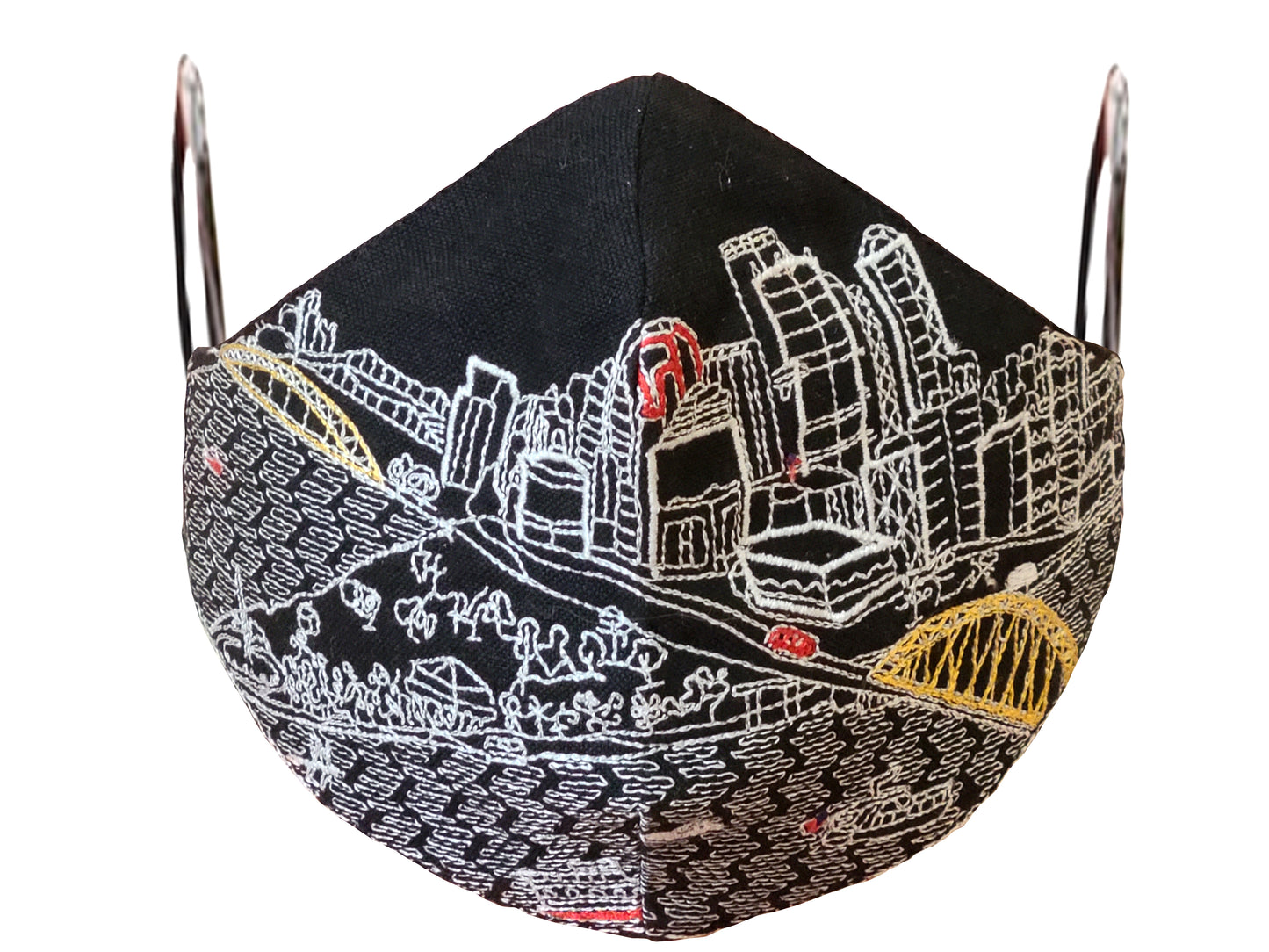 PITTSBURGH EMBROIDERED SKYLINE FACE MASK