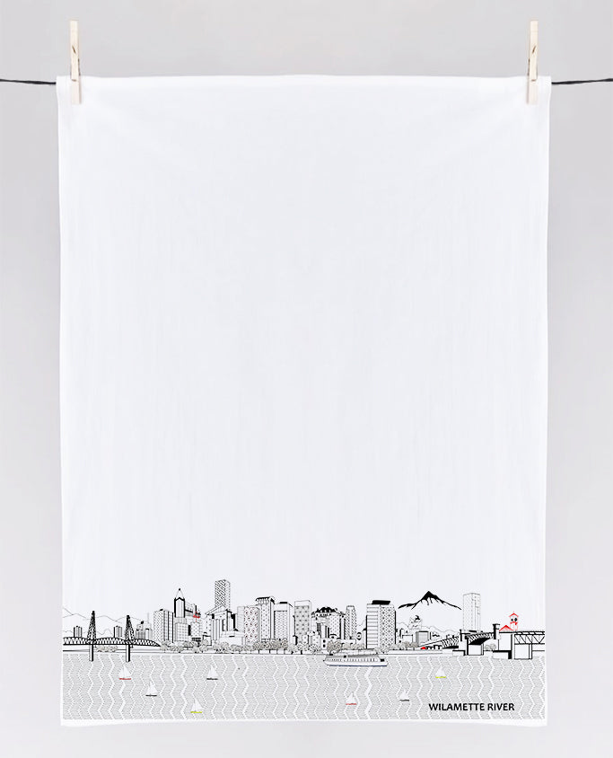 Portland Printed Flour Sack Tea Towels