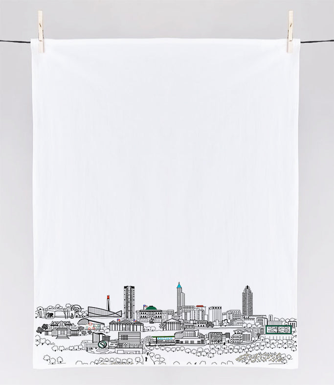 Raleigh, NC Printed Flour Sack Tea Towel