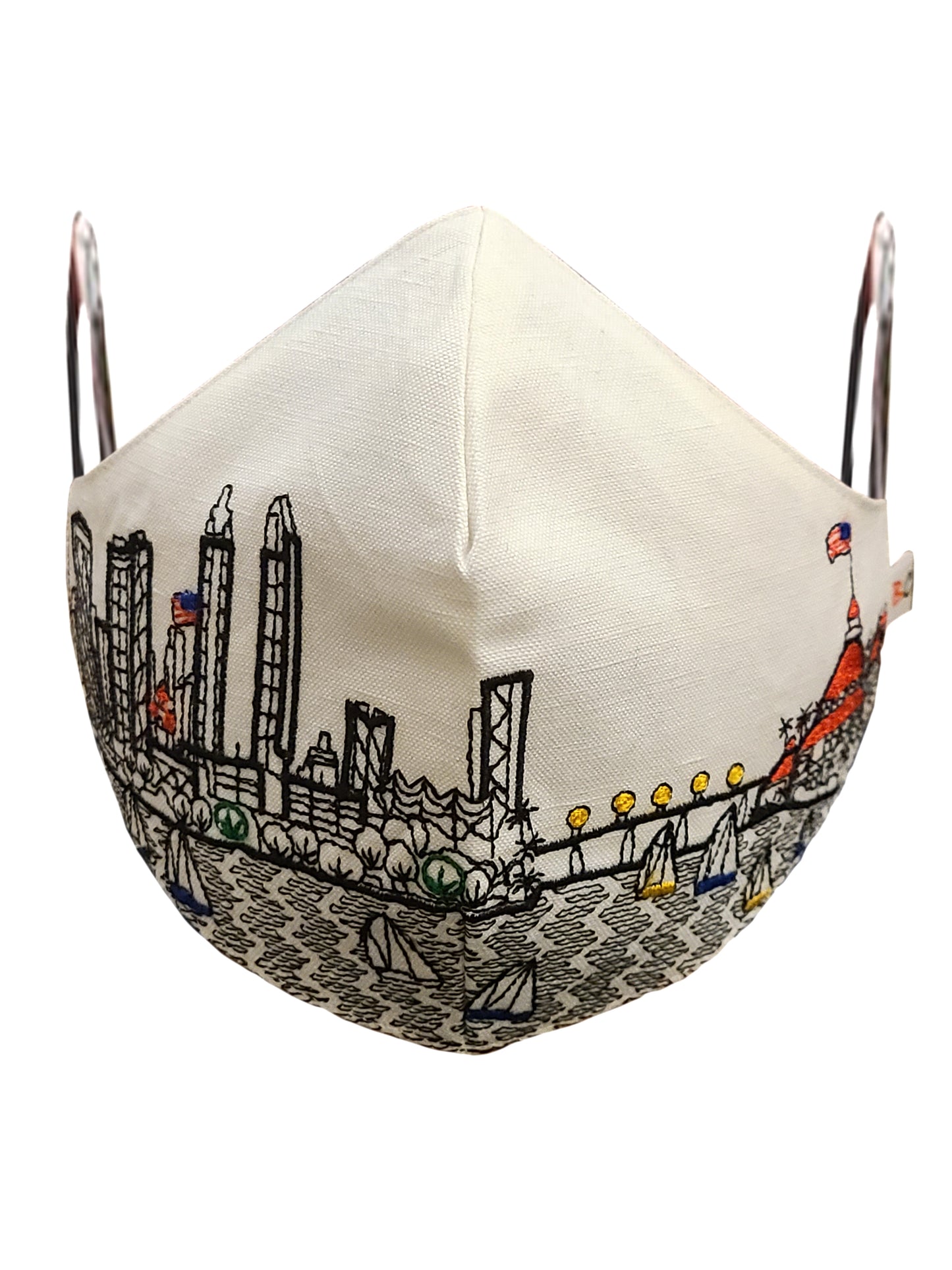 SAN DIEGO EMBROIDERED SKYLINE FACE MASK