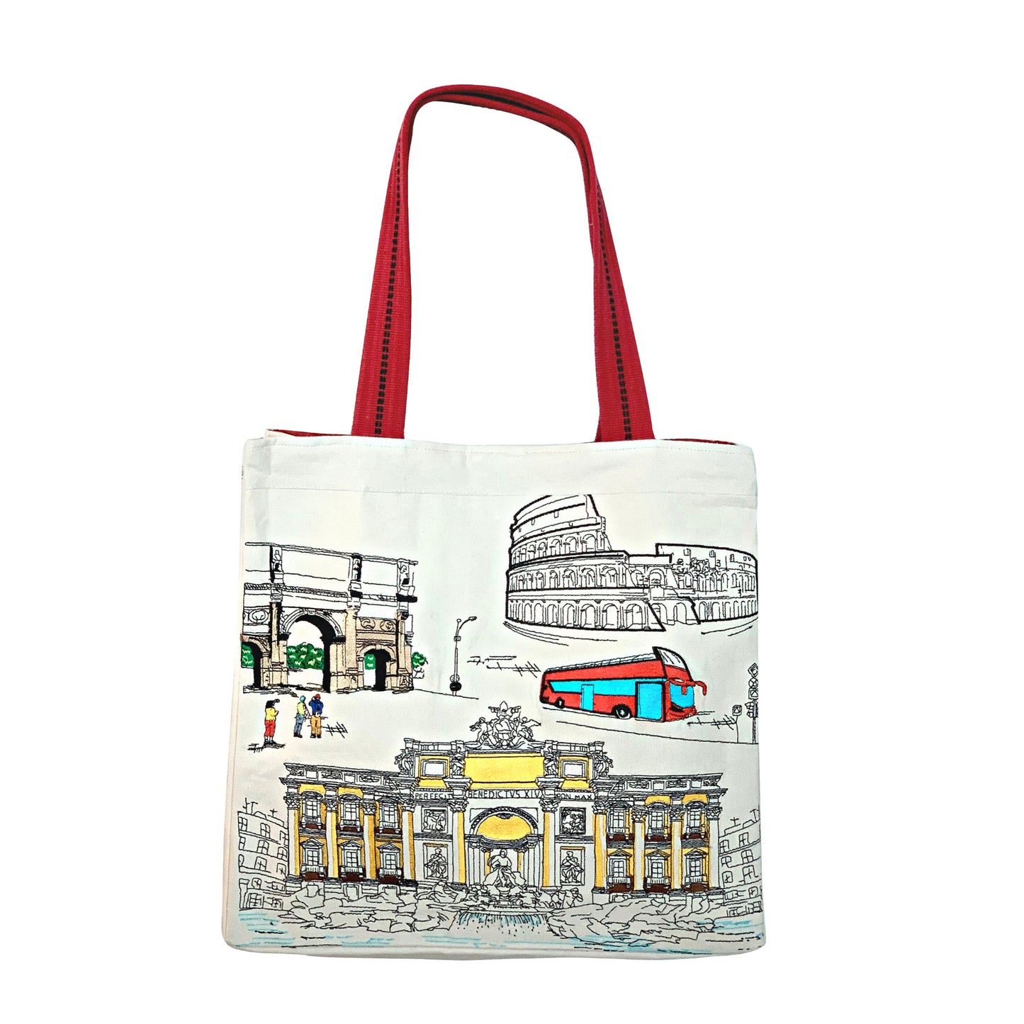 Embroidered City Artistry Collection Tote Bag - Rome