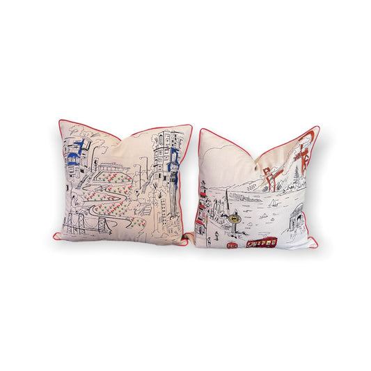 Embroidered City Artistry Collection - San Francisco Day Pillow Set