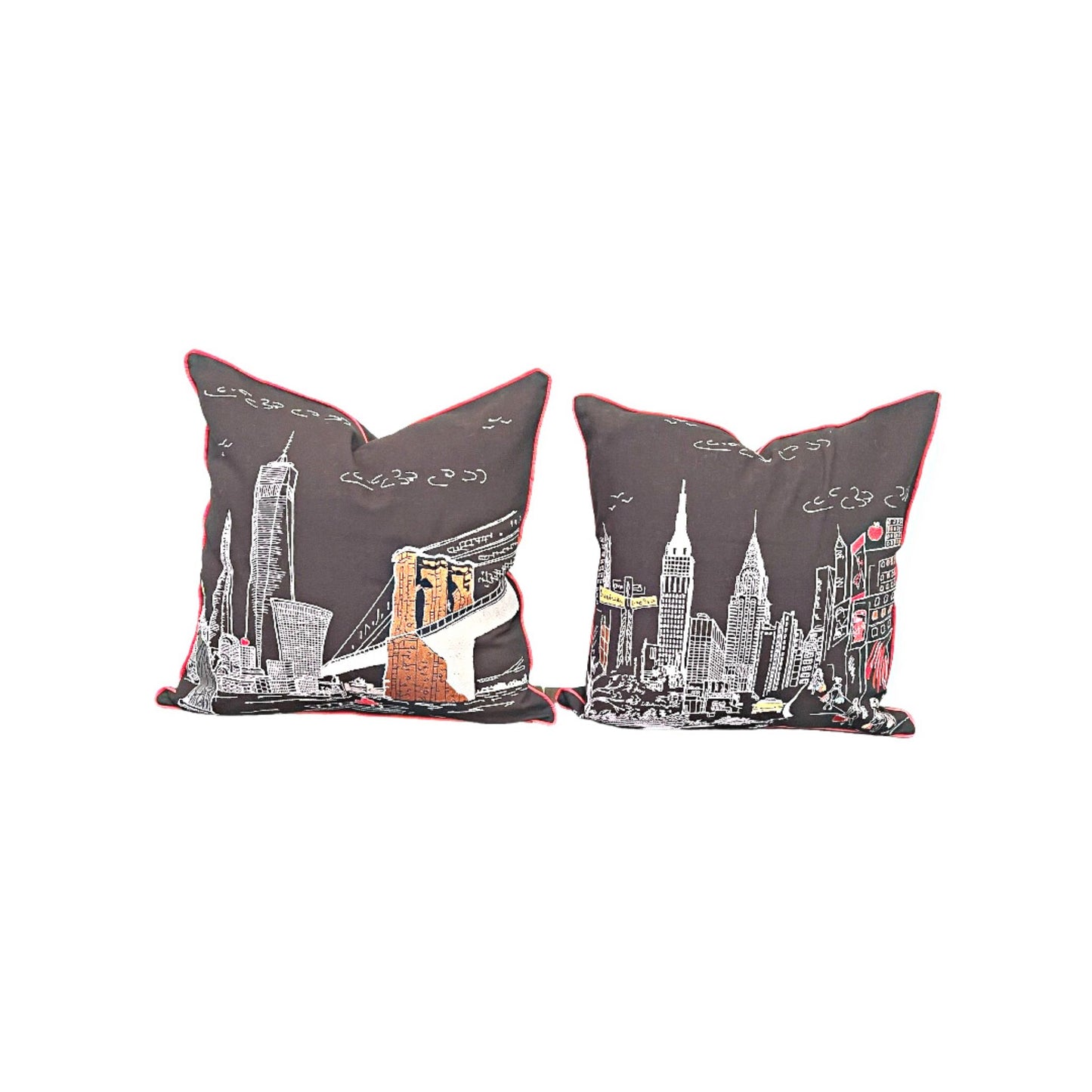 Embroidered City Artistry - New York City Pillow Set