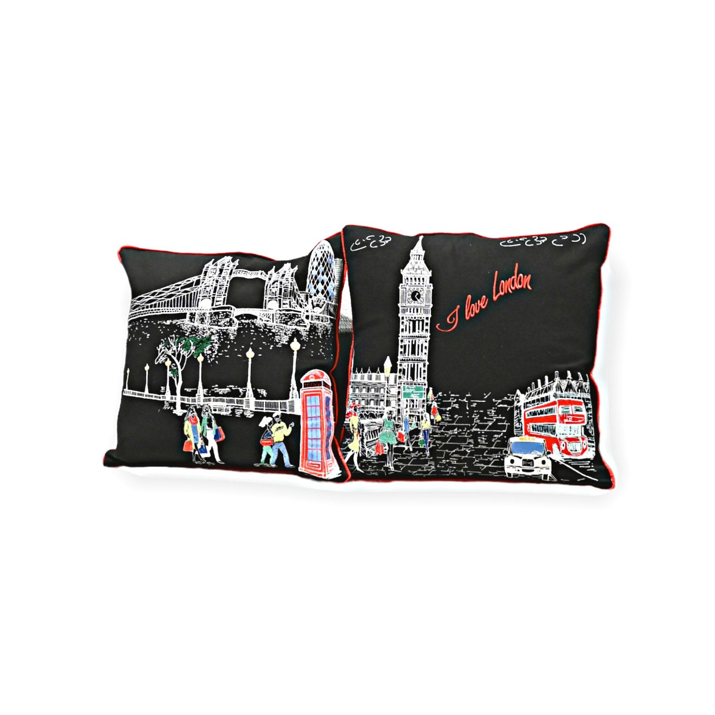 Embroidered City Artistry London Pillow