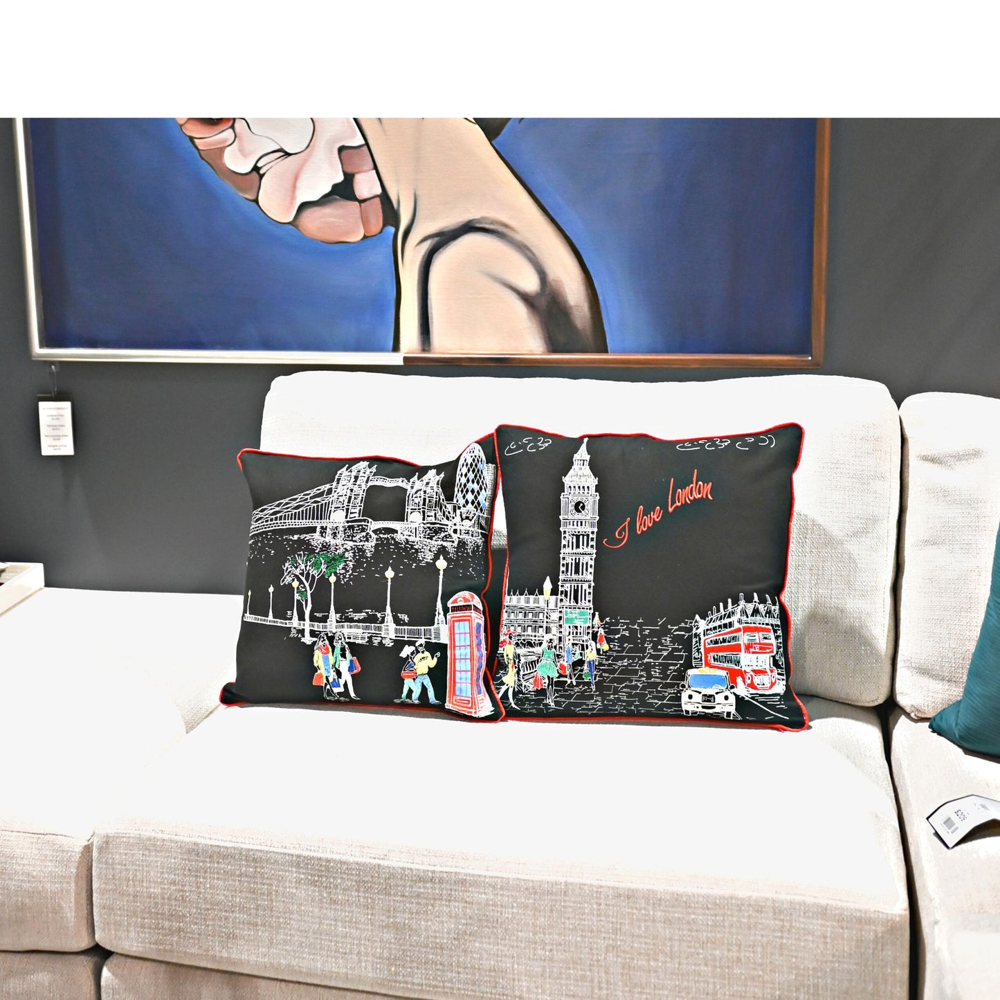 Embroidered City Artistry London Pillow