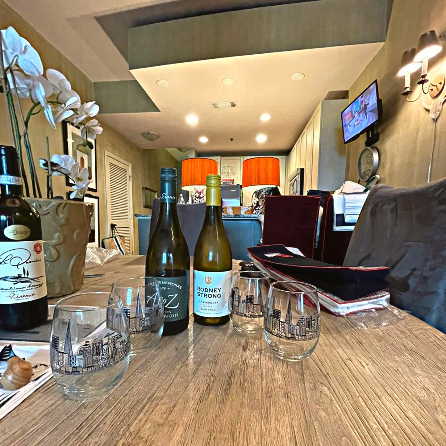 San Francisco Stemless Wine Glasses - Set of 4