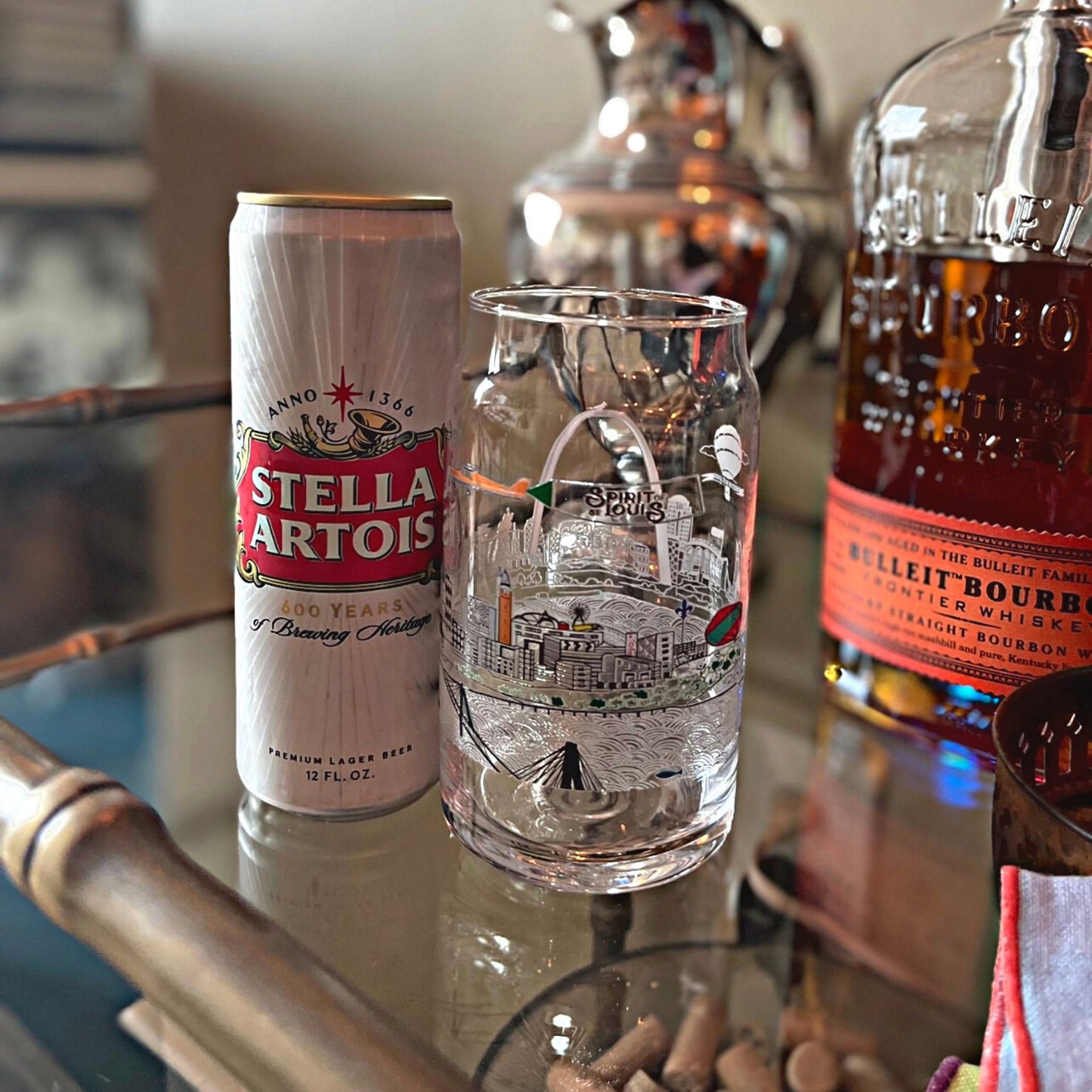 St. Louis Beer Can Shaped Glass - 16 ounces