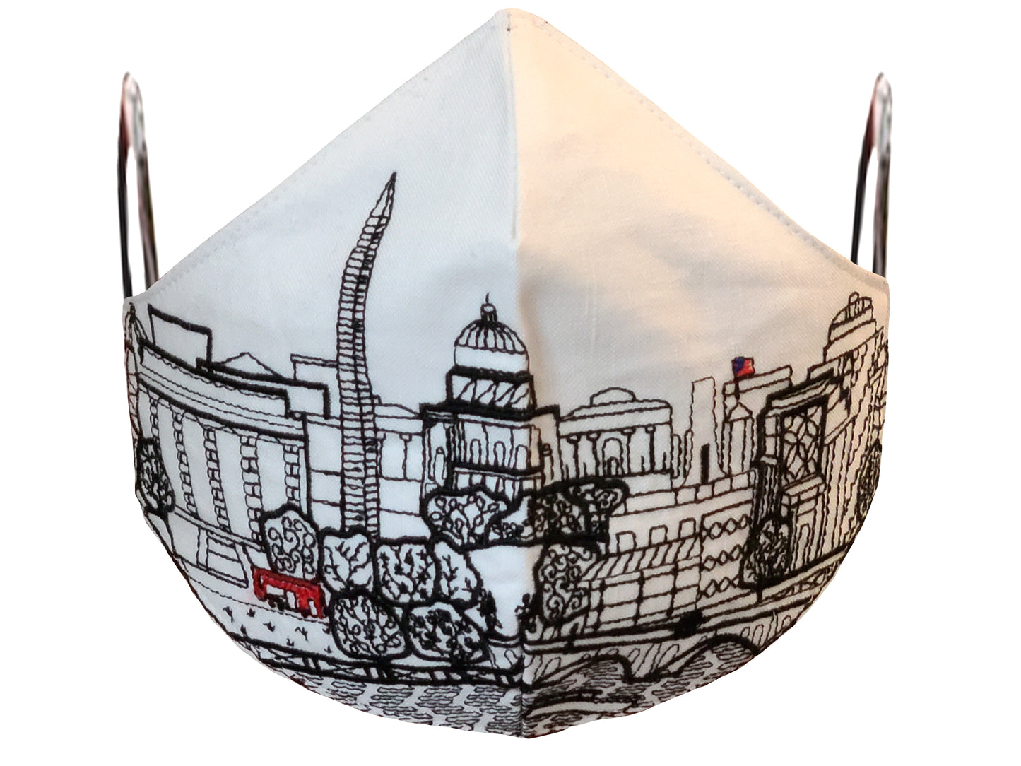WASHINGTON DC EMBROIDERED SKYLINE FACE MASK