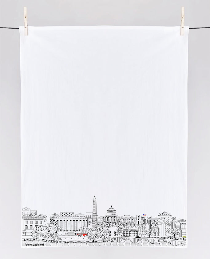 Washington DC Printed Skyline Flour Sack Tea Towel