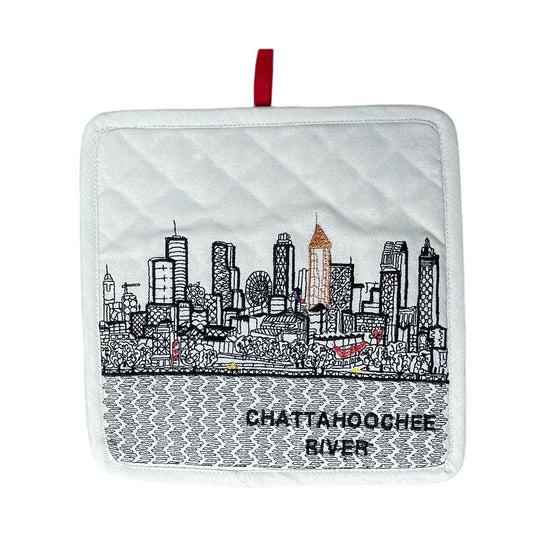 Embroidered Atlanta Skyline Pot Holder