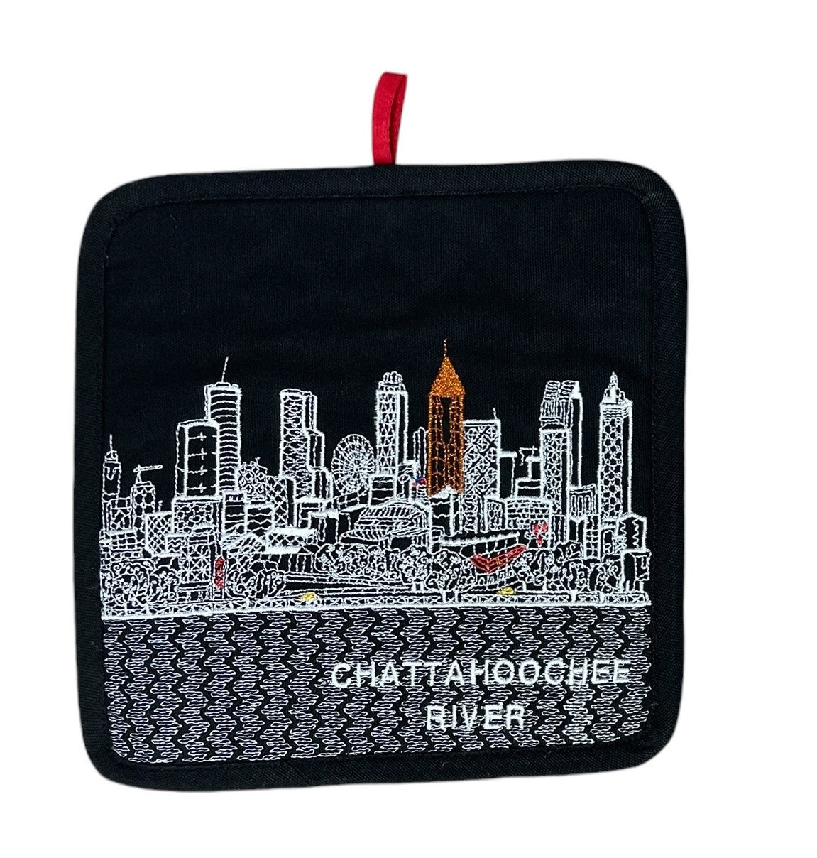 Embroidered Atlanta Skyline Pot Holder