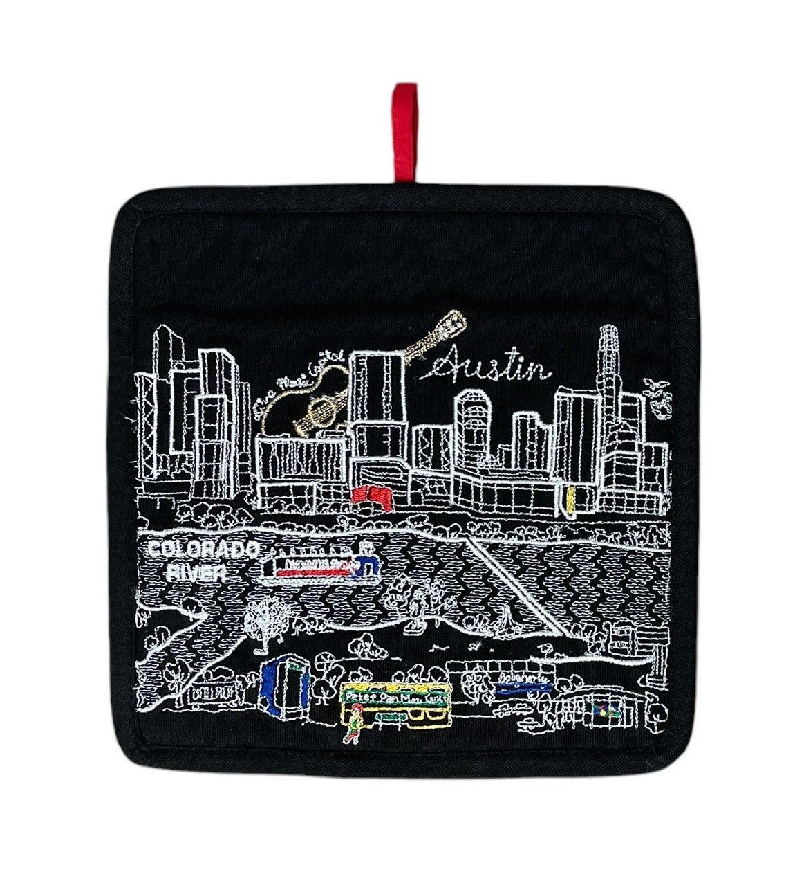 Embroidered Austin Skyline Pot Holder