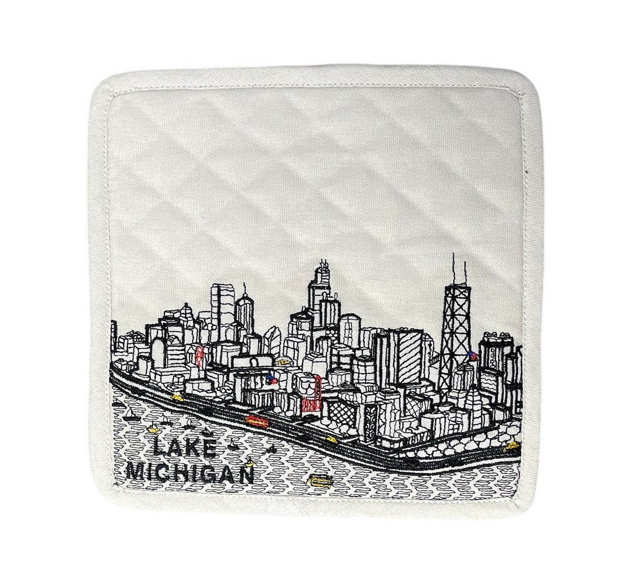 Embroidered Chicago Skyline Pot Holder