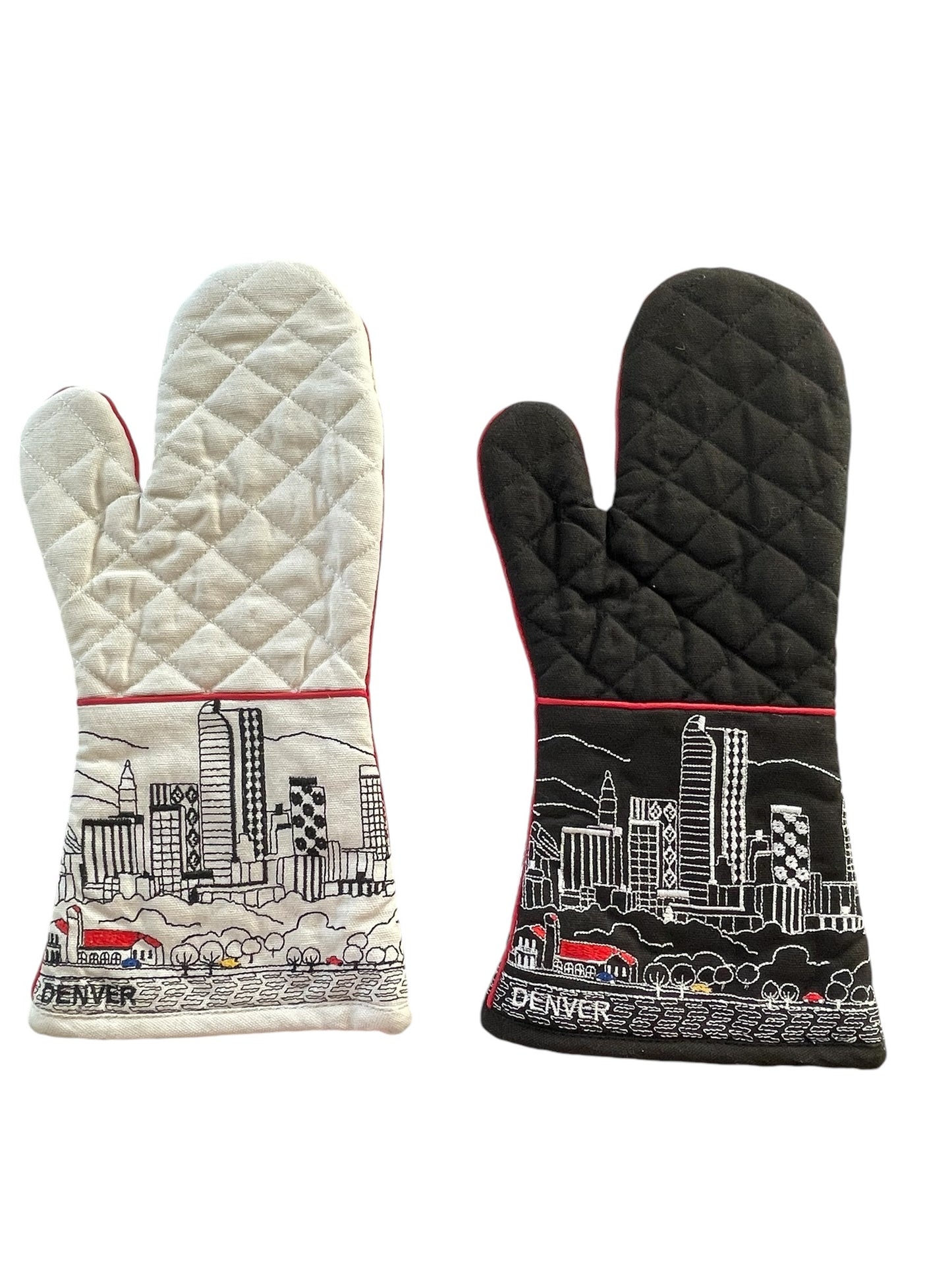 Embroidered Denver Skyline Oven Mitten