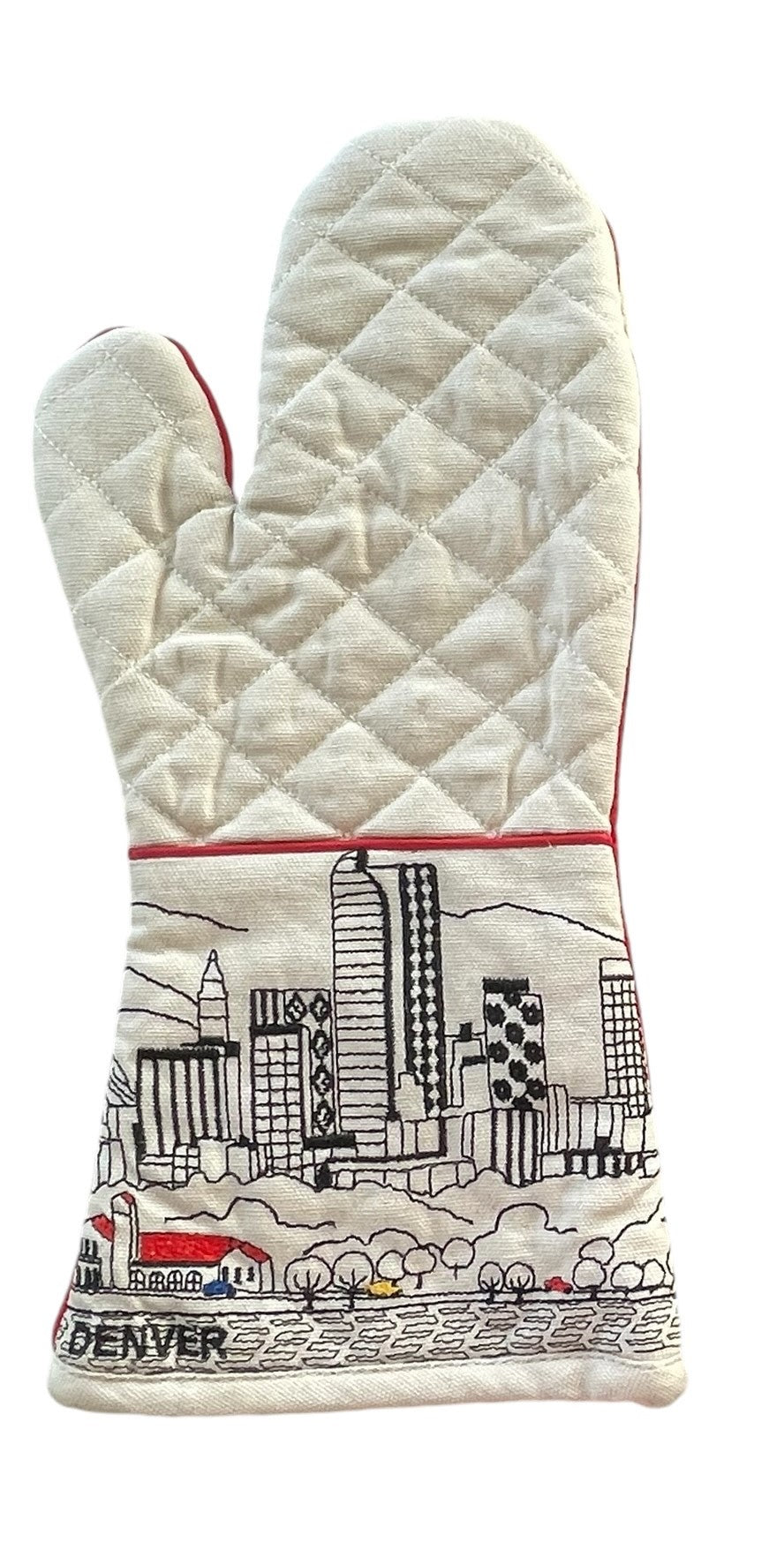 Embroidered Denver Skyline Oven Mitten