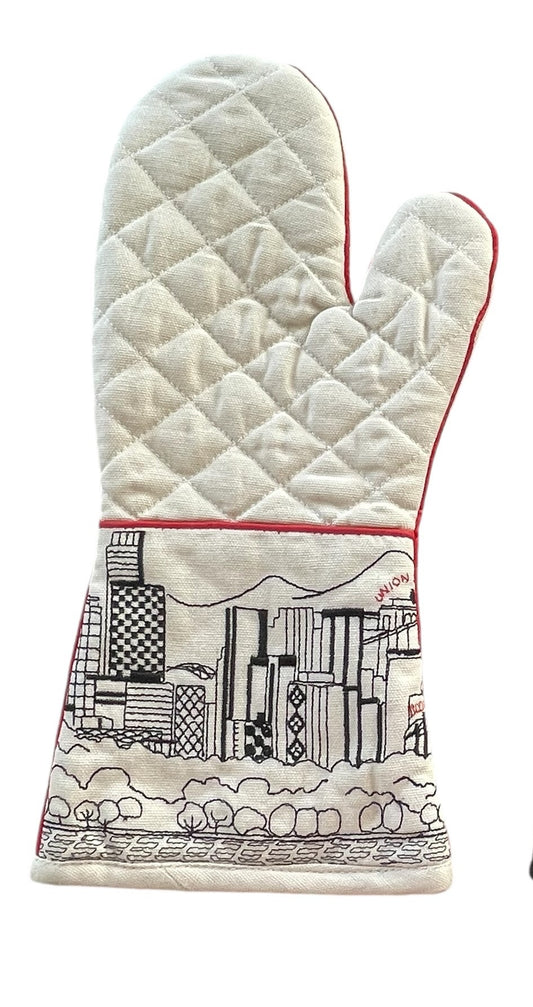 Embroidered Denver Skyline Oven Mitten