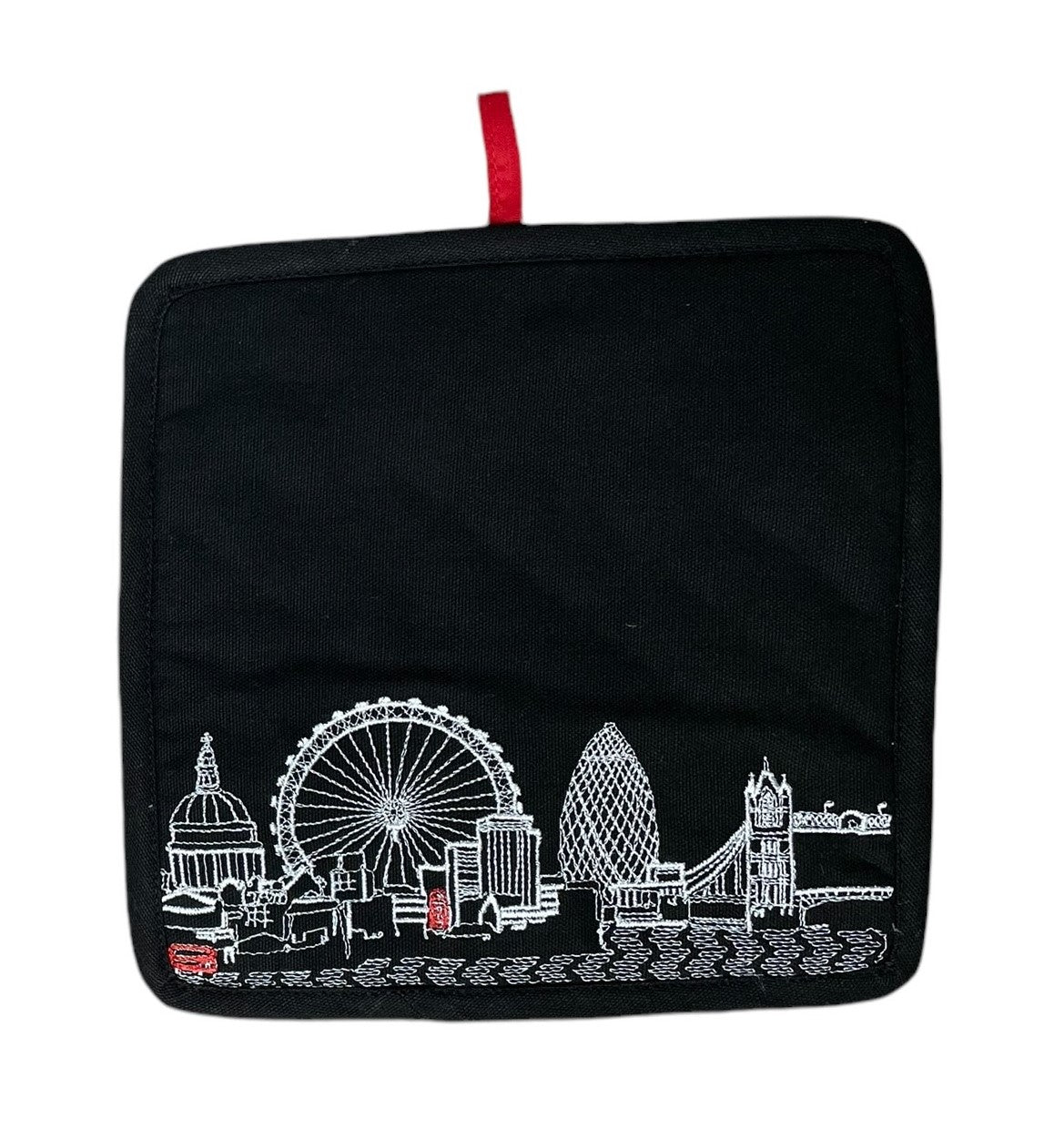 Embroidered London Skyline Pot Holder