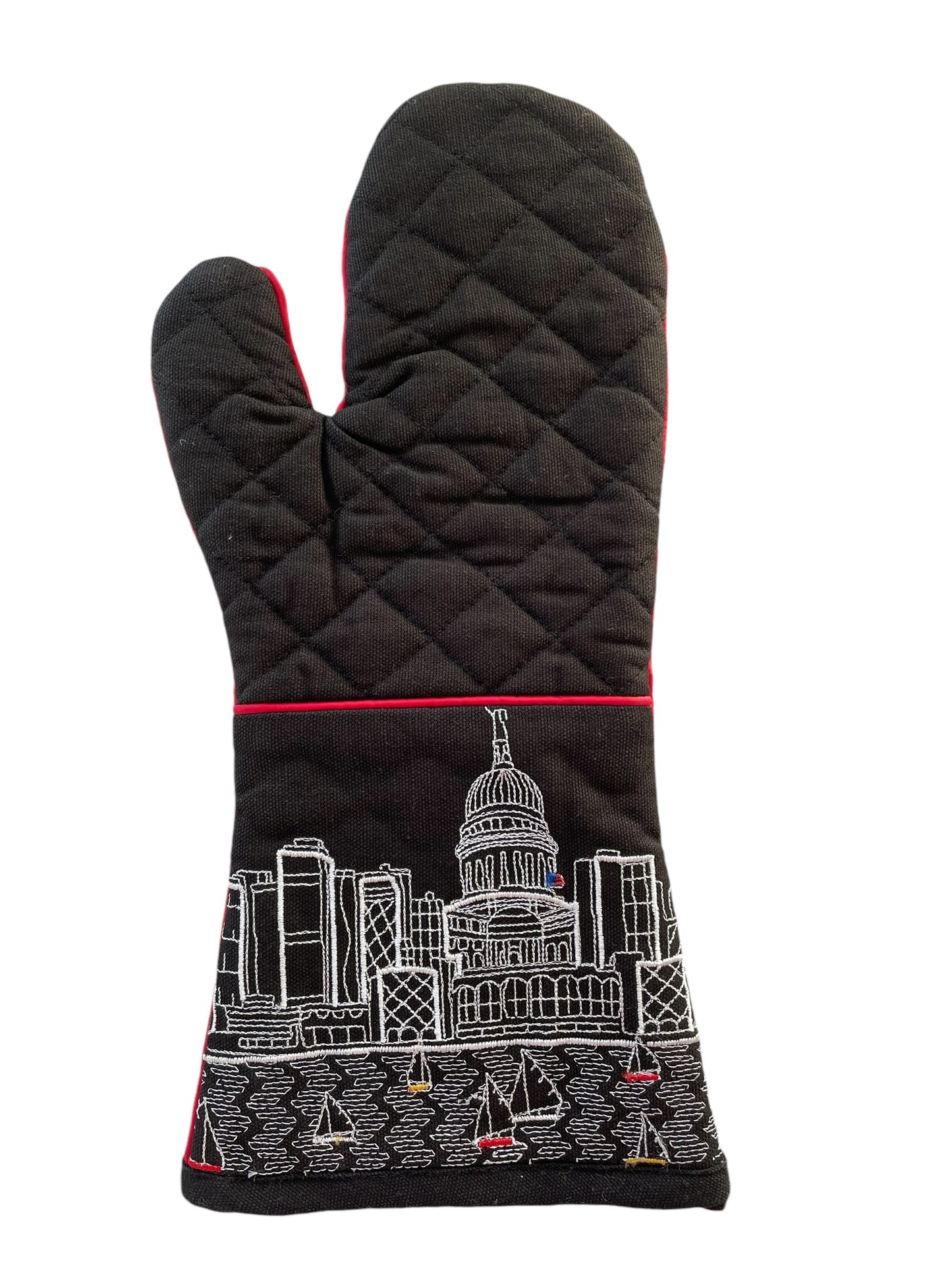 Embroidered Madison Skyline Oven Mitten