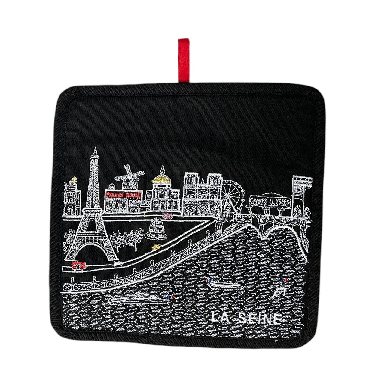 Embroidered Paris Skyline Pot Holder