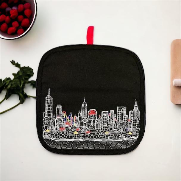 Embroidered NYC Skyline Pot Holder