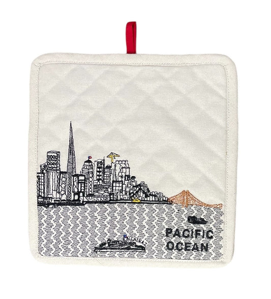 Embroidered San Francisco Skyline Pot Holder