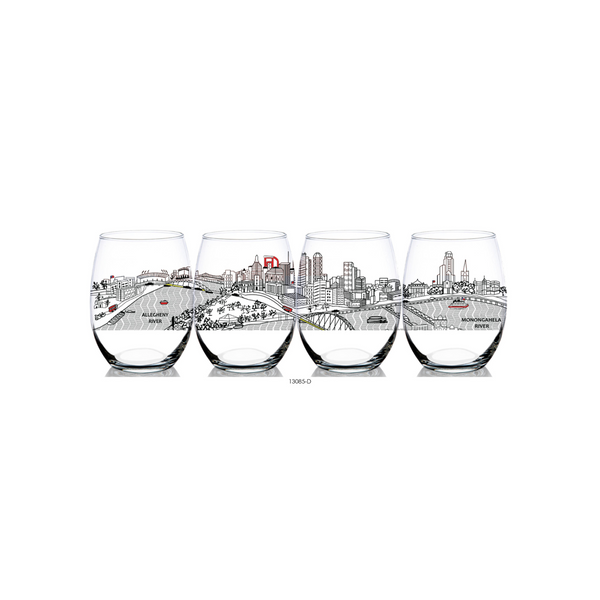 San Francisco Stemless Wine Glasses - Set of 4 – Beyond Cushions