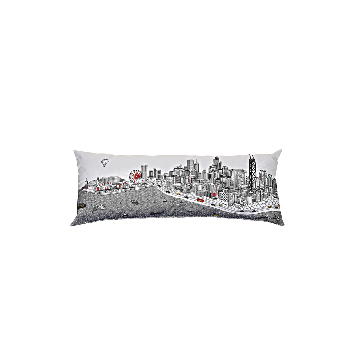 Chicago Skyline Embroidered Pillow Beyond Cushions