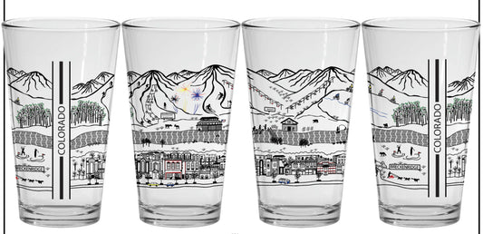 Breckenridge Printed Pint Glass 16 oz.