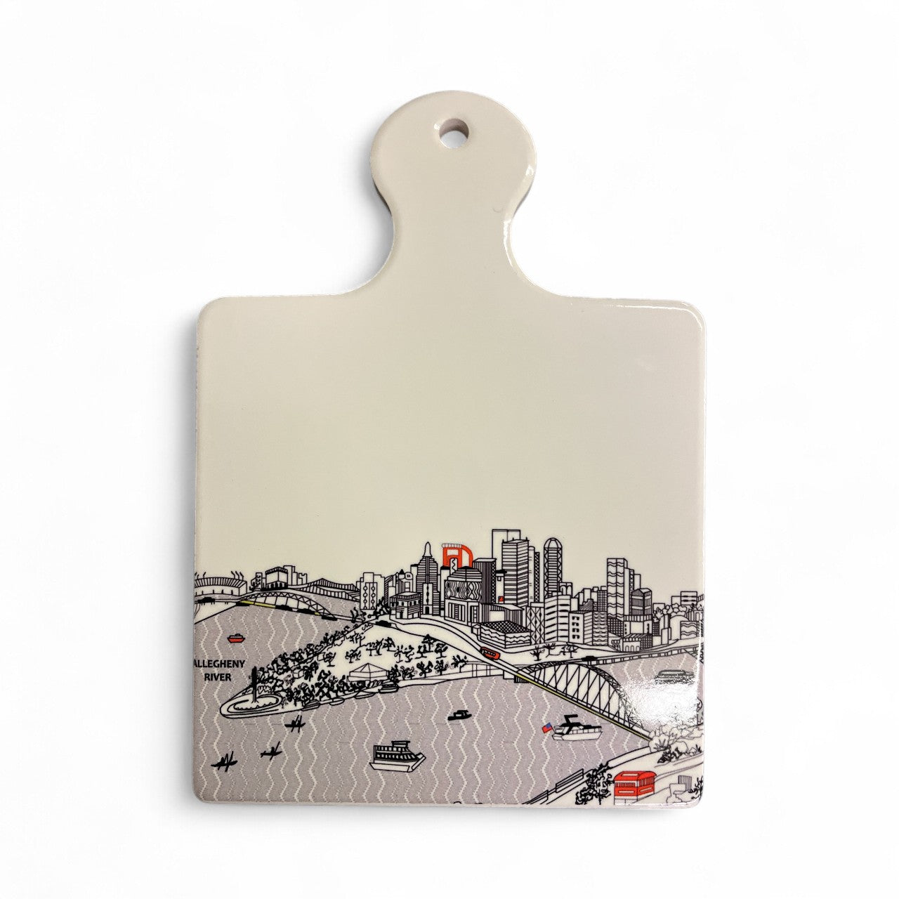 Pittsburgh Skyline Ceramic Paddle Trivet