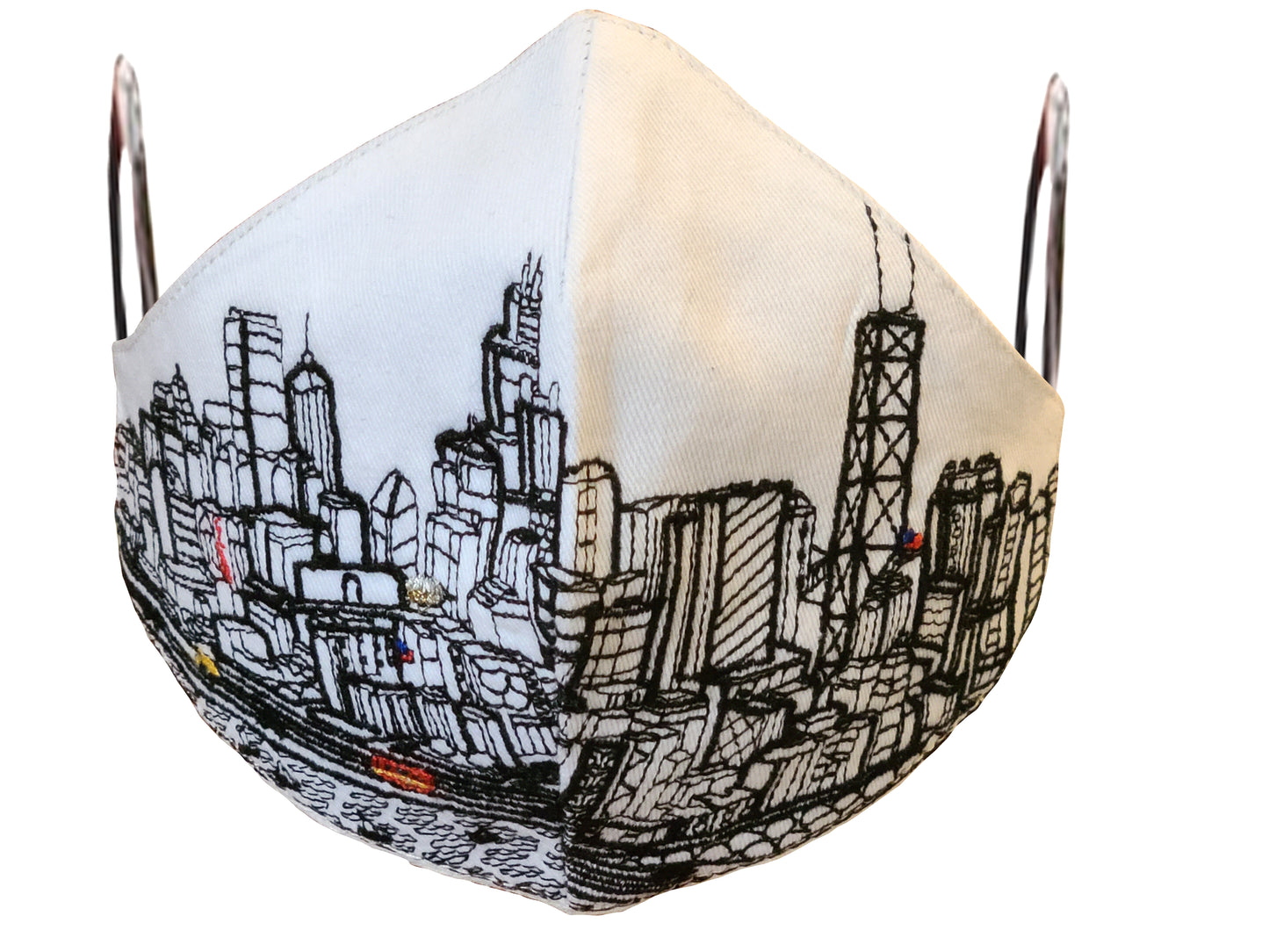 CHICAGO EMBROIDERED SKYLINE FACE MASK
