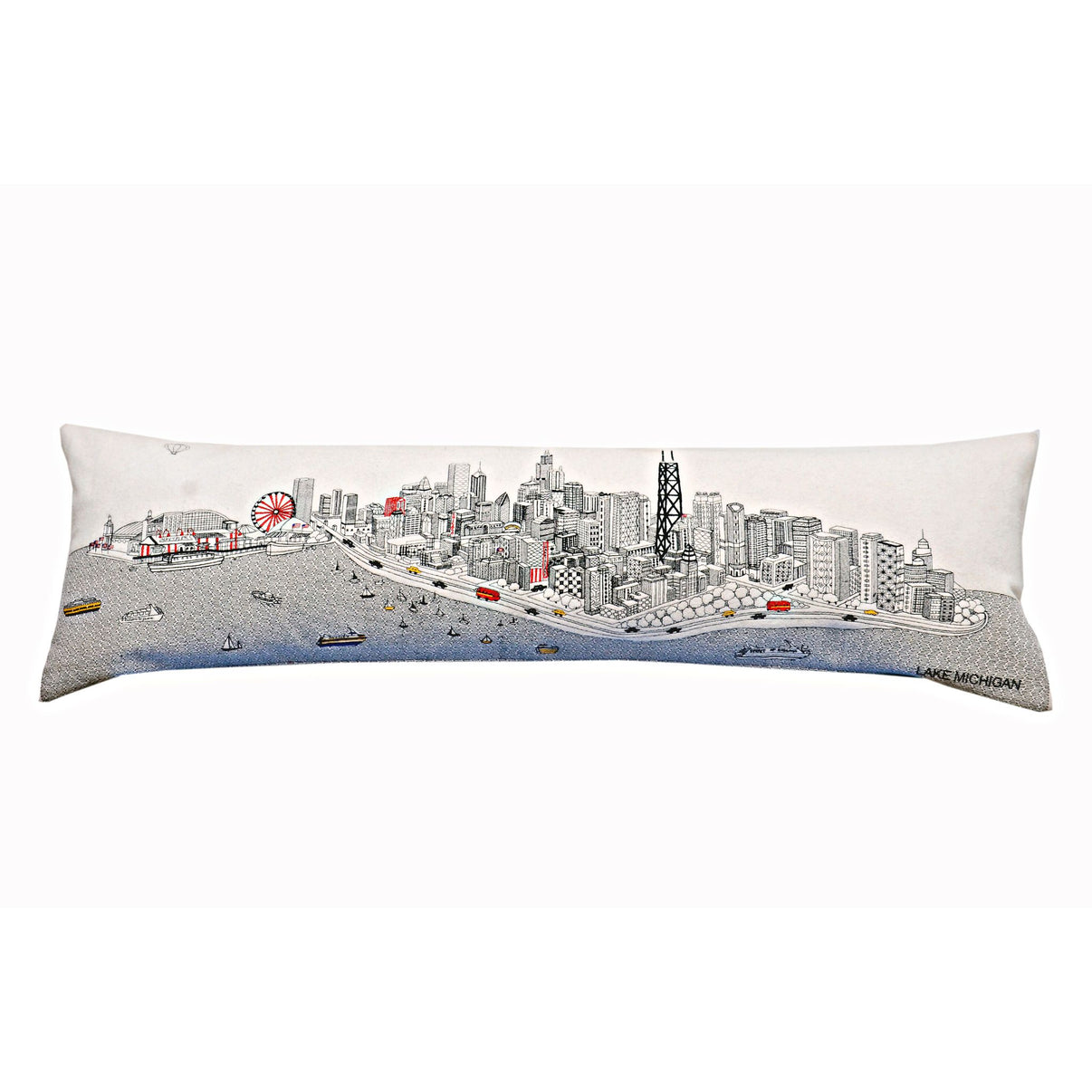 Chicago Skyline Embroidered Pillow Beyond Cushions