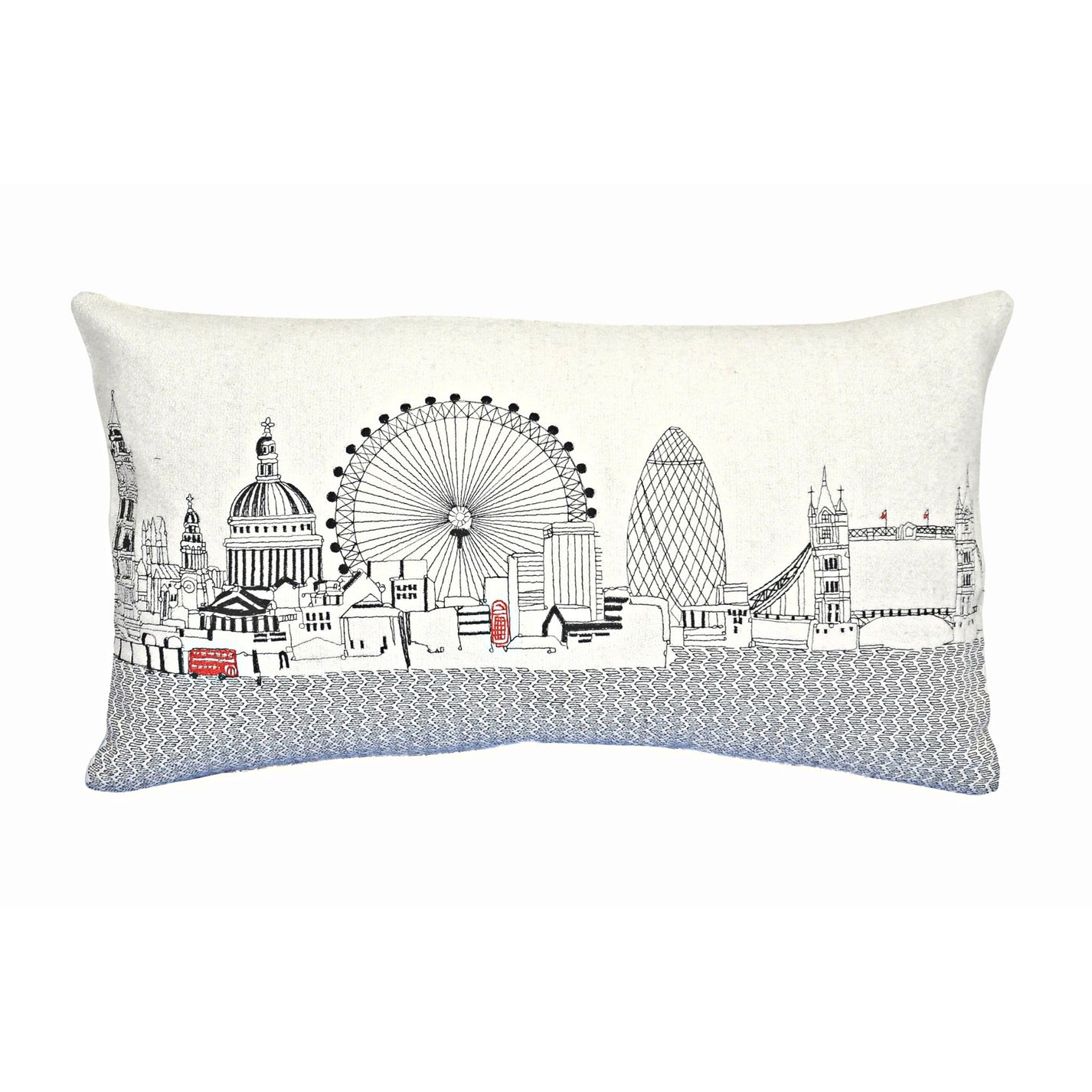 London Skyline Embroidered Pillow – Beyond Cushions