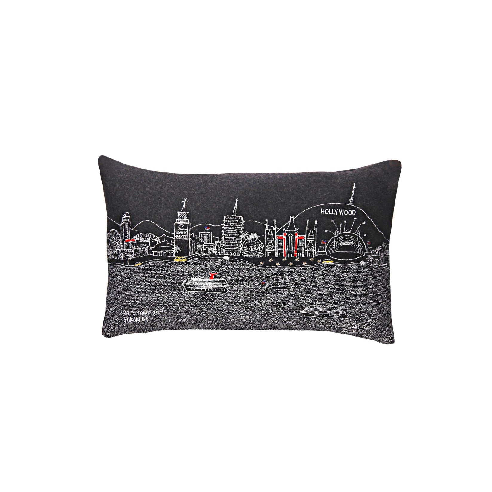Los Angeles Embroidered Skyline Pillow Beyond Cushions