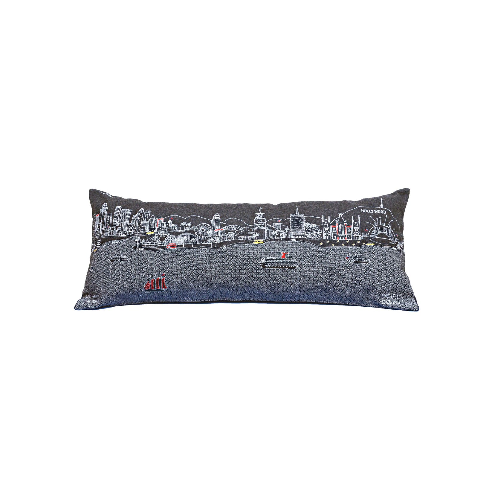 Los Angeles Embroidered Skyline Pillow Beyond Cushions
