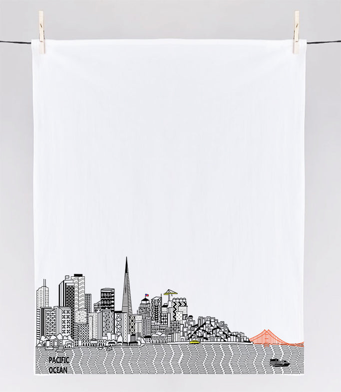 San Francisco Printed Flour Sack Tea Towels