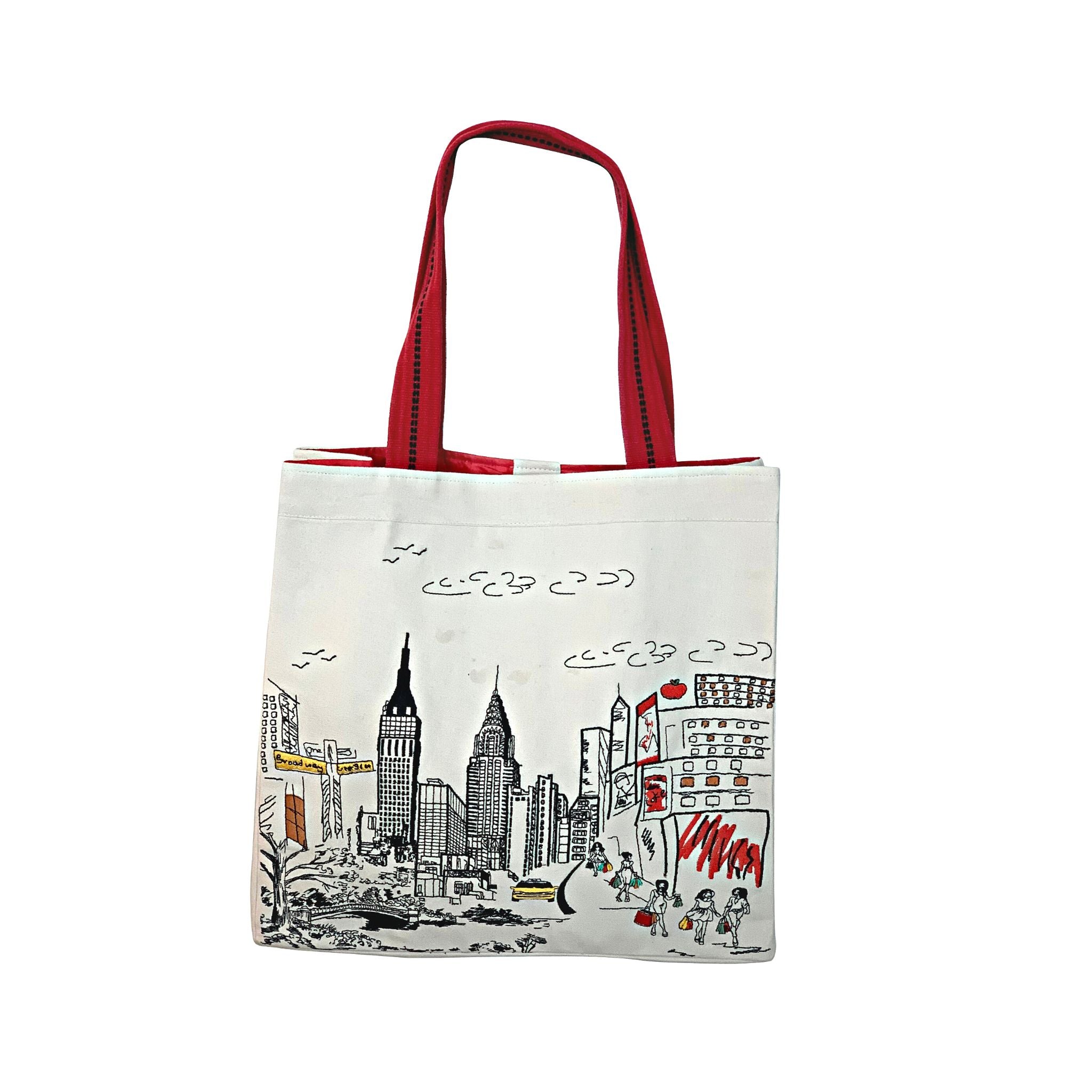 Reversible city tote discount with skyline print