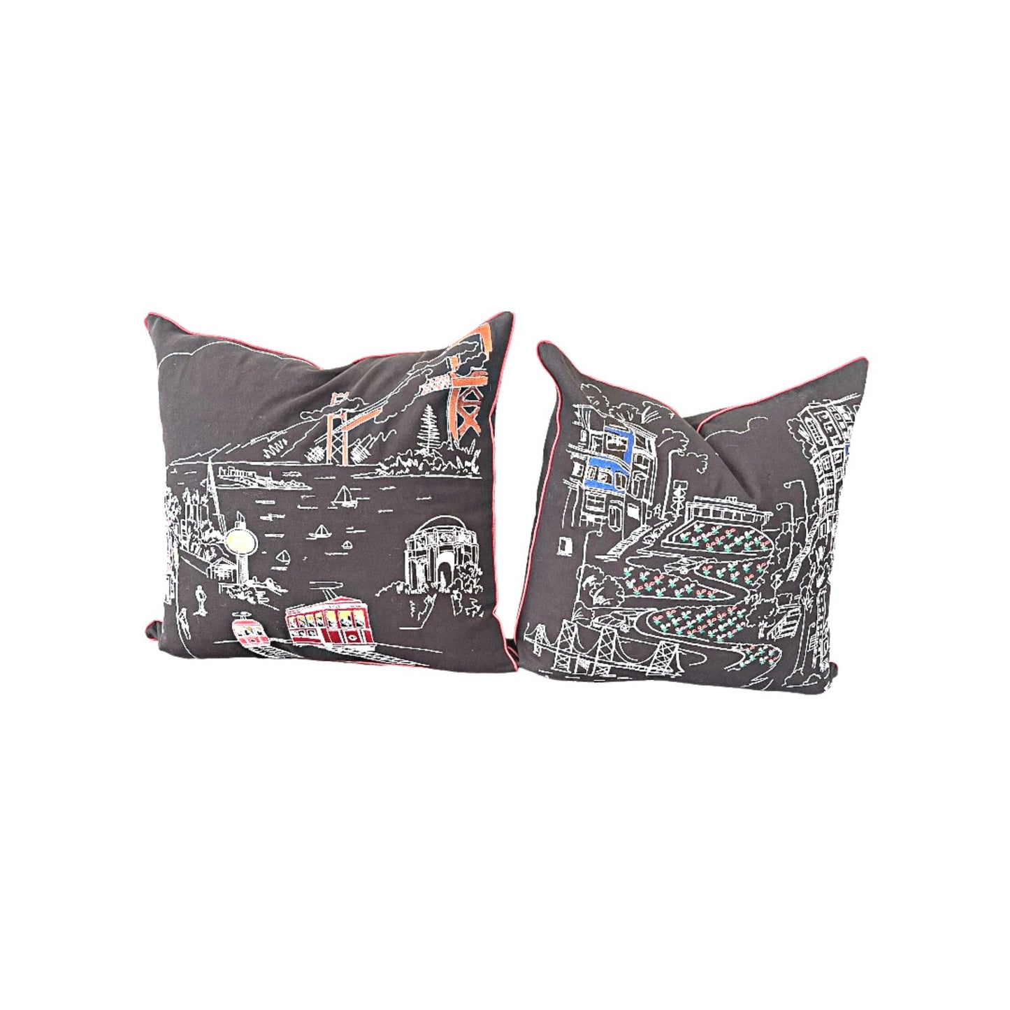 Embroidered City Artistry Collection - San Francisco Day Pillow Set