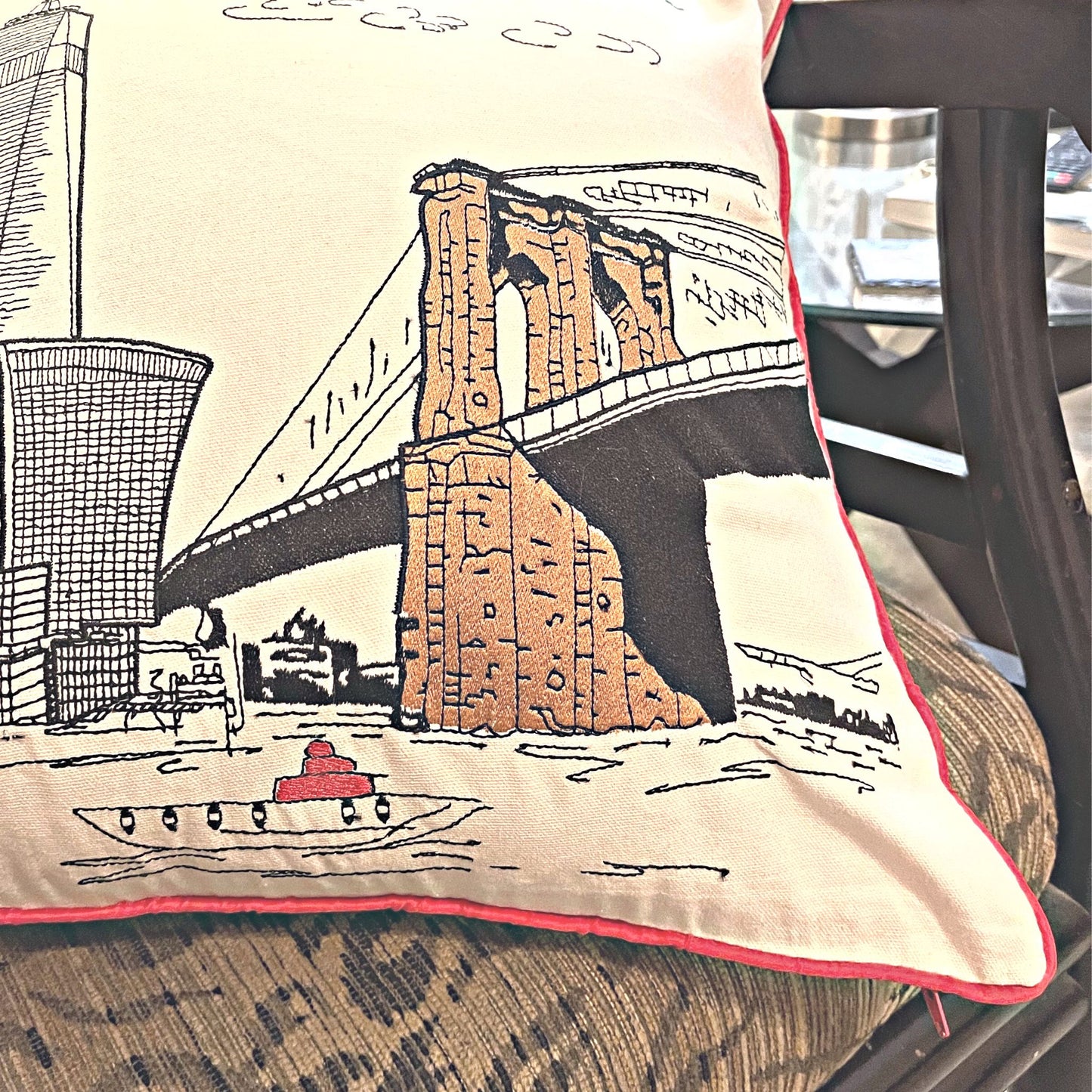 Embroidered City Artistry - New York City Pillow Set