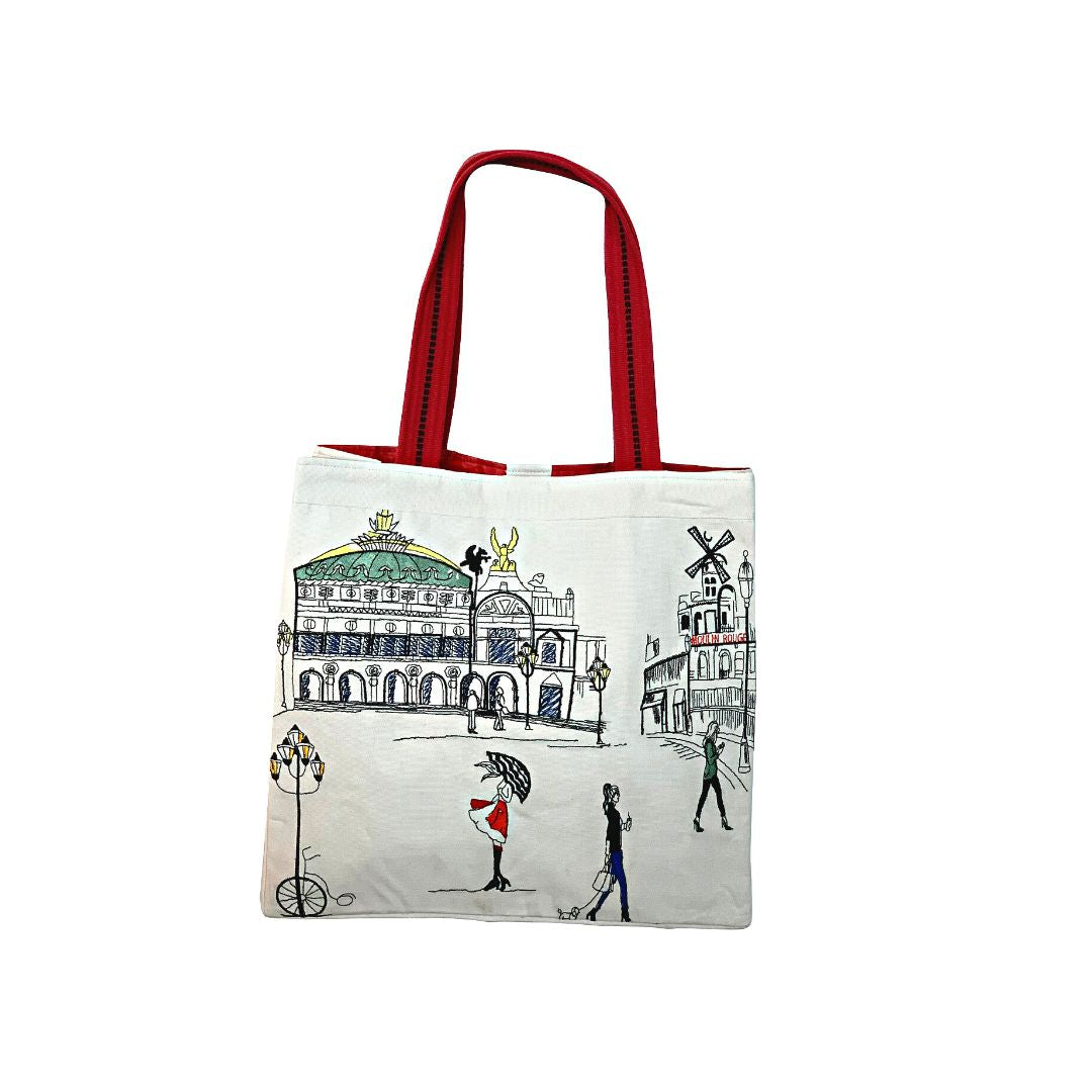 Embroidered City Artistry Collection Tote - Paris