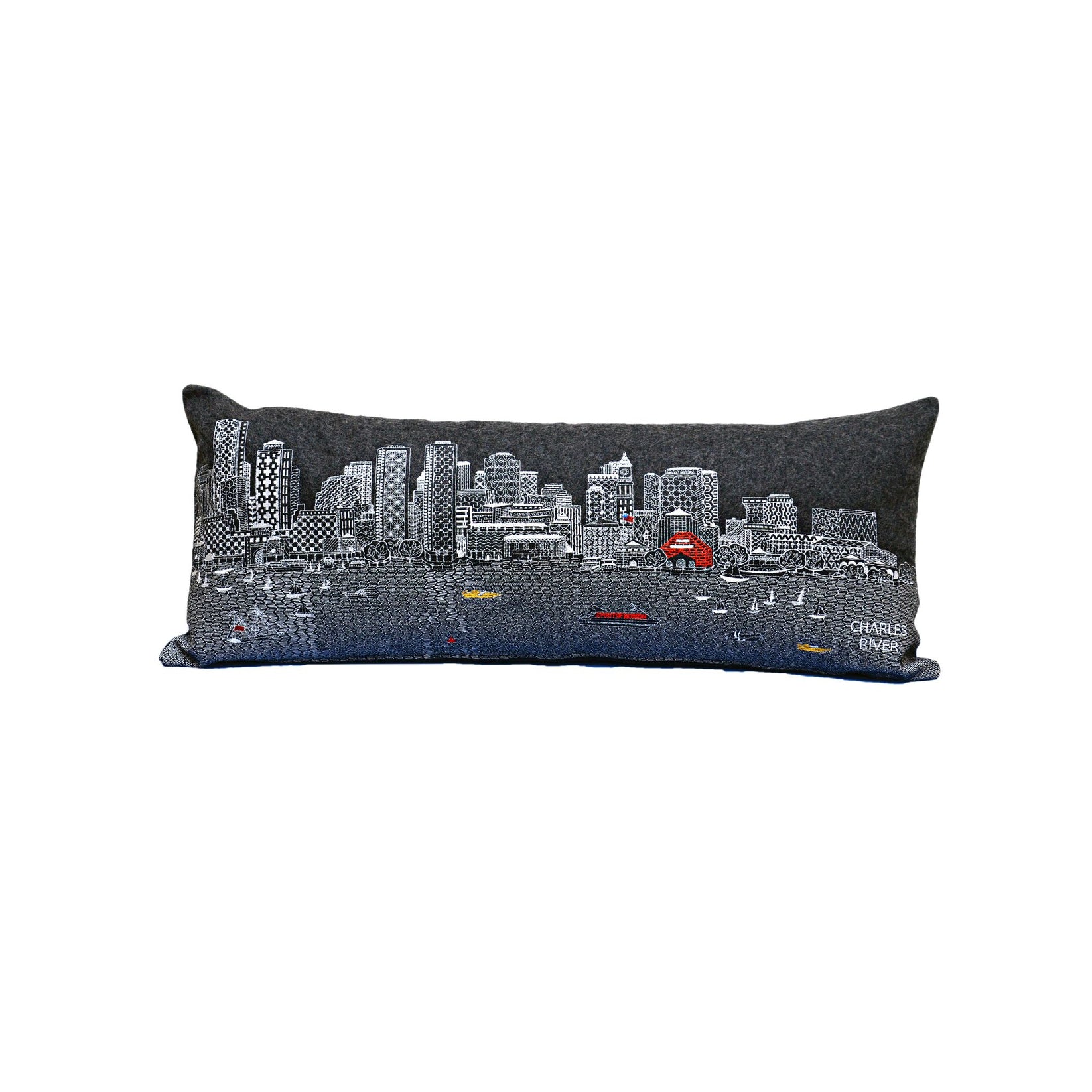 Boston Skyline Embroidered Pillow – Beyond Cushions
