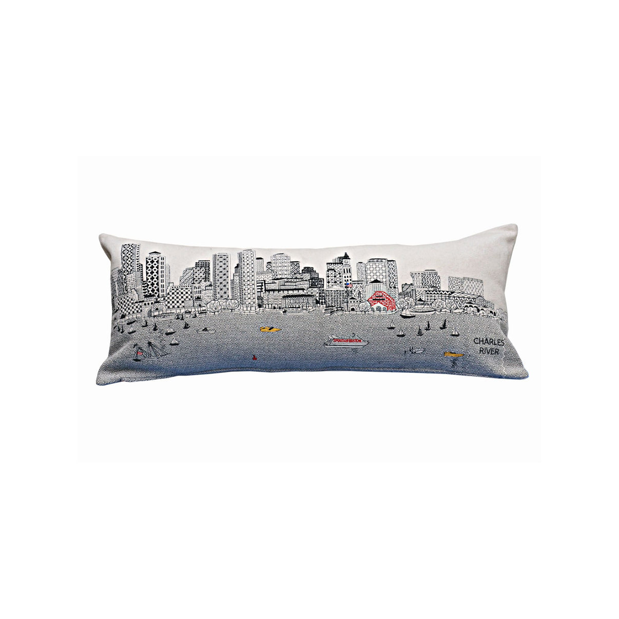 Boston Skyline Embroidered Pillow – Beyond Cushions