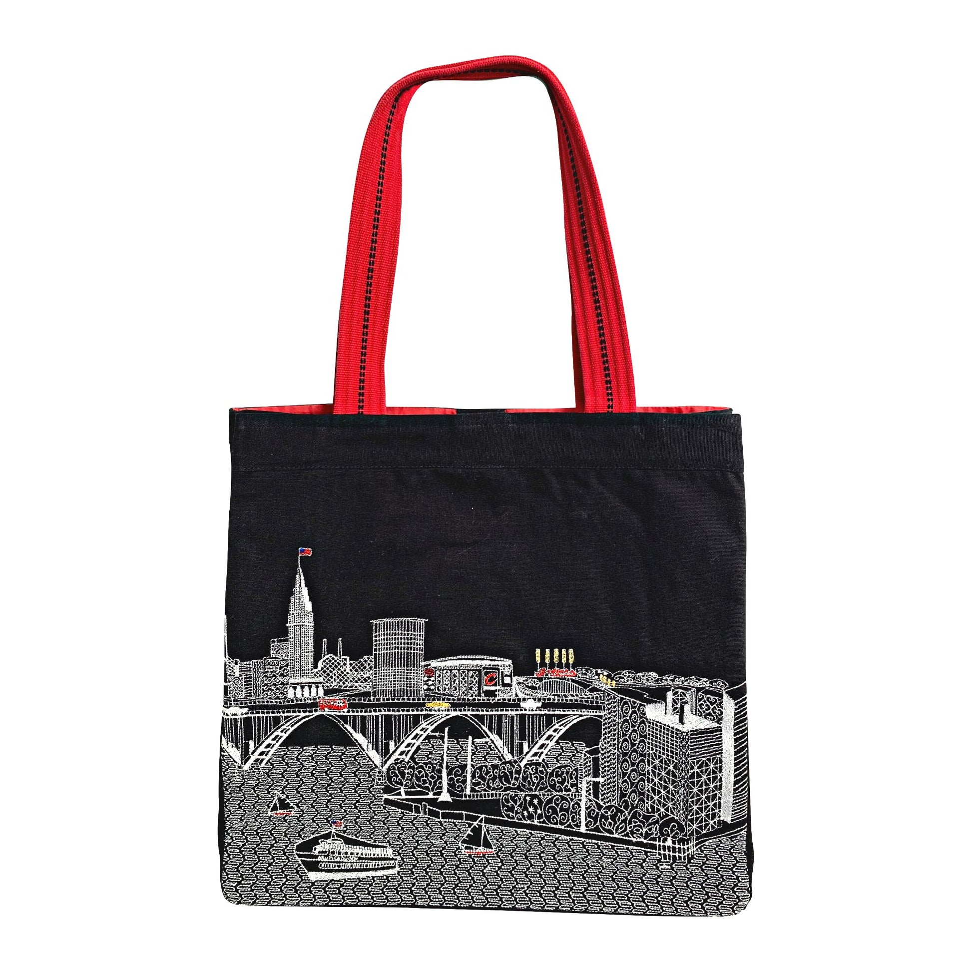 Cleveland, OH Tote Bag Night Back